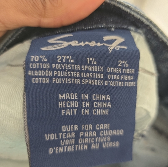Seven7 Jeans Women Sz 8 Blue Medium Wash Denim Slim Bootcut Studed 34x33 New - Picture 15 of 15